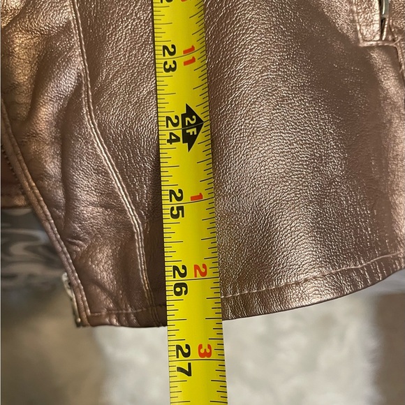 Avenue Blush Metallic Faux Leather Jacket 18/20 - Picture 7 of 8